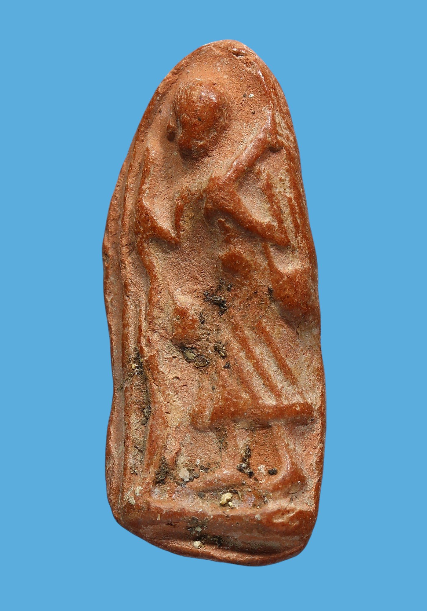 พระสีวลีองค์จ้อย หลวงพ่อกวย พิมพ์มีย่ามปี 2500 เนื้อดินวัด โฆสิตาราม จ.ชัยนาท