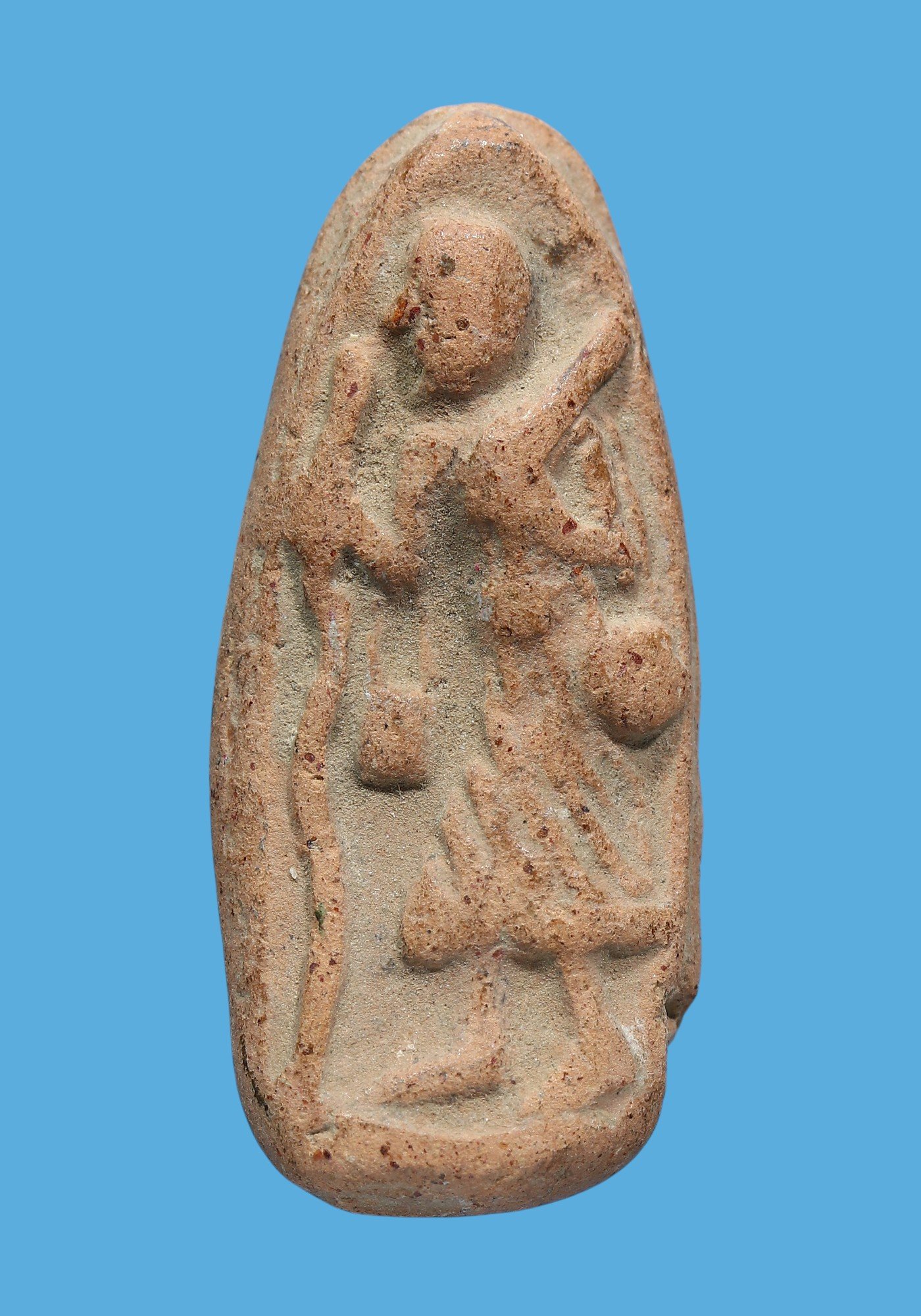 พระสีวลีองค์จ้อย หลวงพ่อกวย พิมพ์มีย่ามปี 2500 เนื้อดิน วัดโฆสิตาราม จ.ชัยนาท